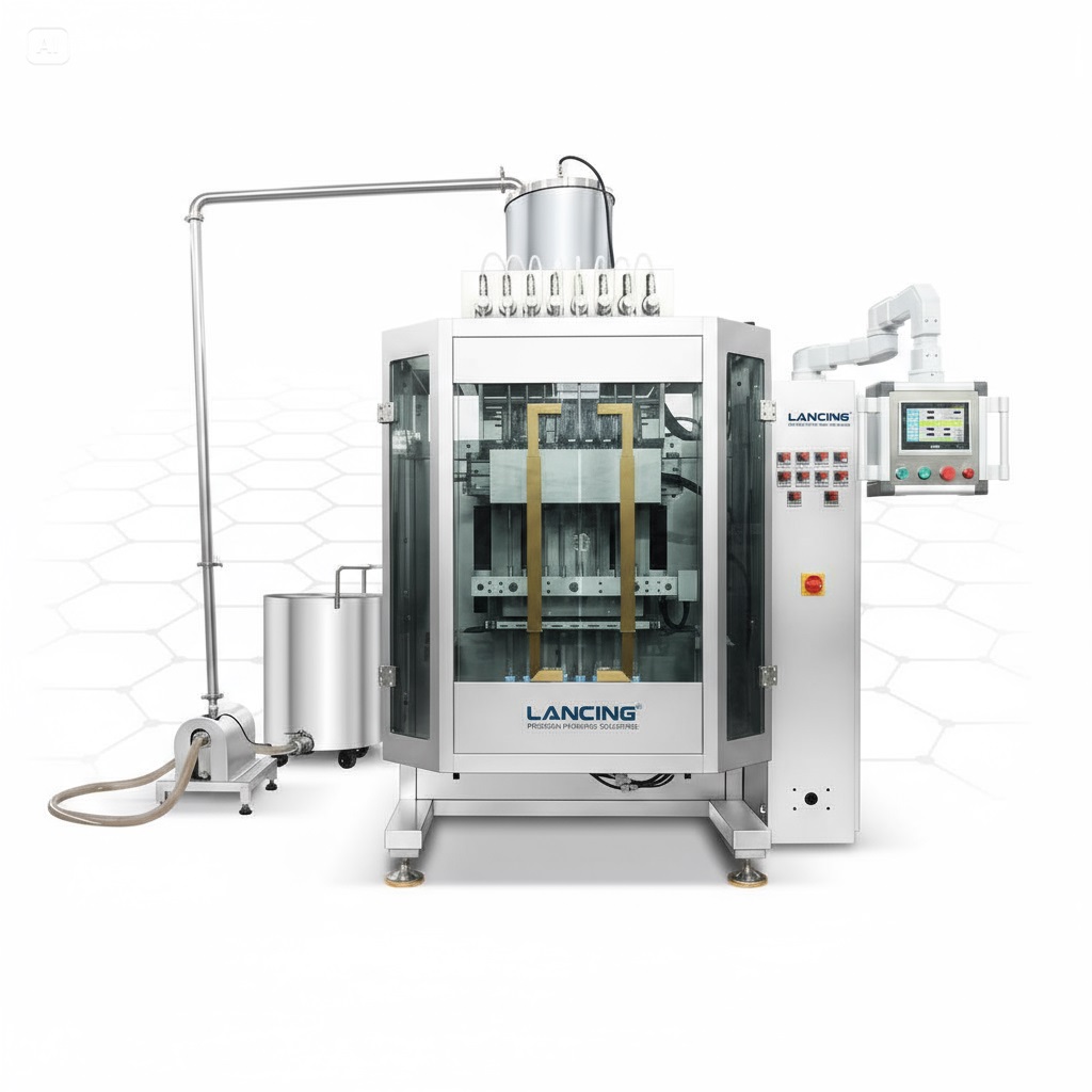 VFFS pouch fillers for roll-film bag forming and sealing.